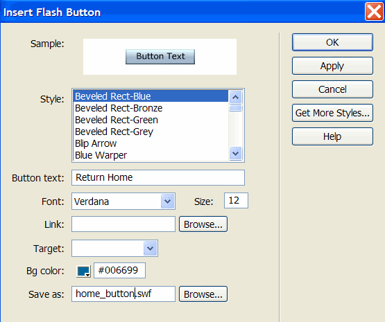 Flash Button Options