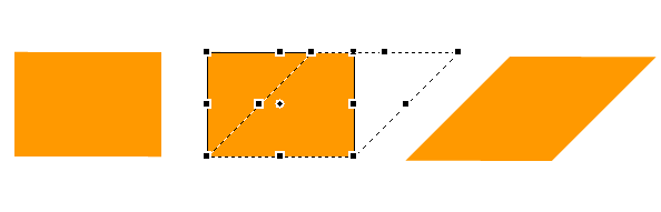 example of using 
the skew tool